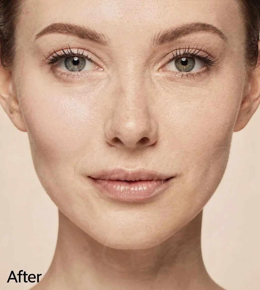 Illustration du résultat après un soin de médecine esthétique du visage